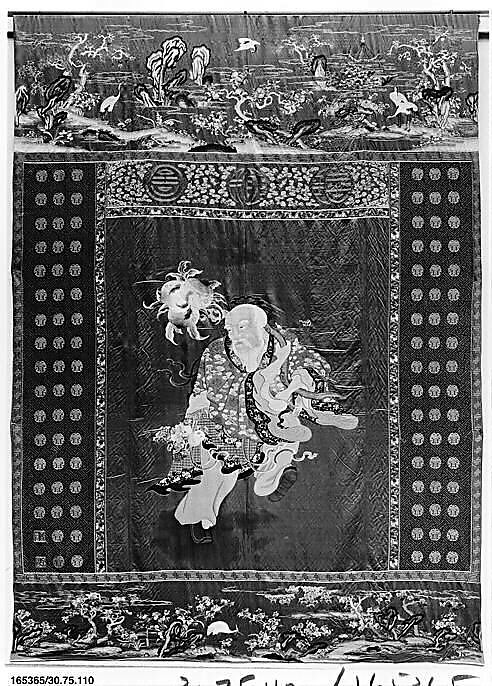 Hanging, Silk, metallic thread;  on silk, China 