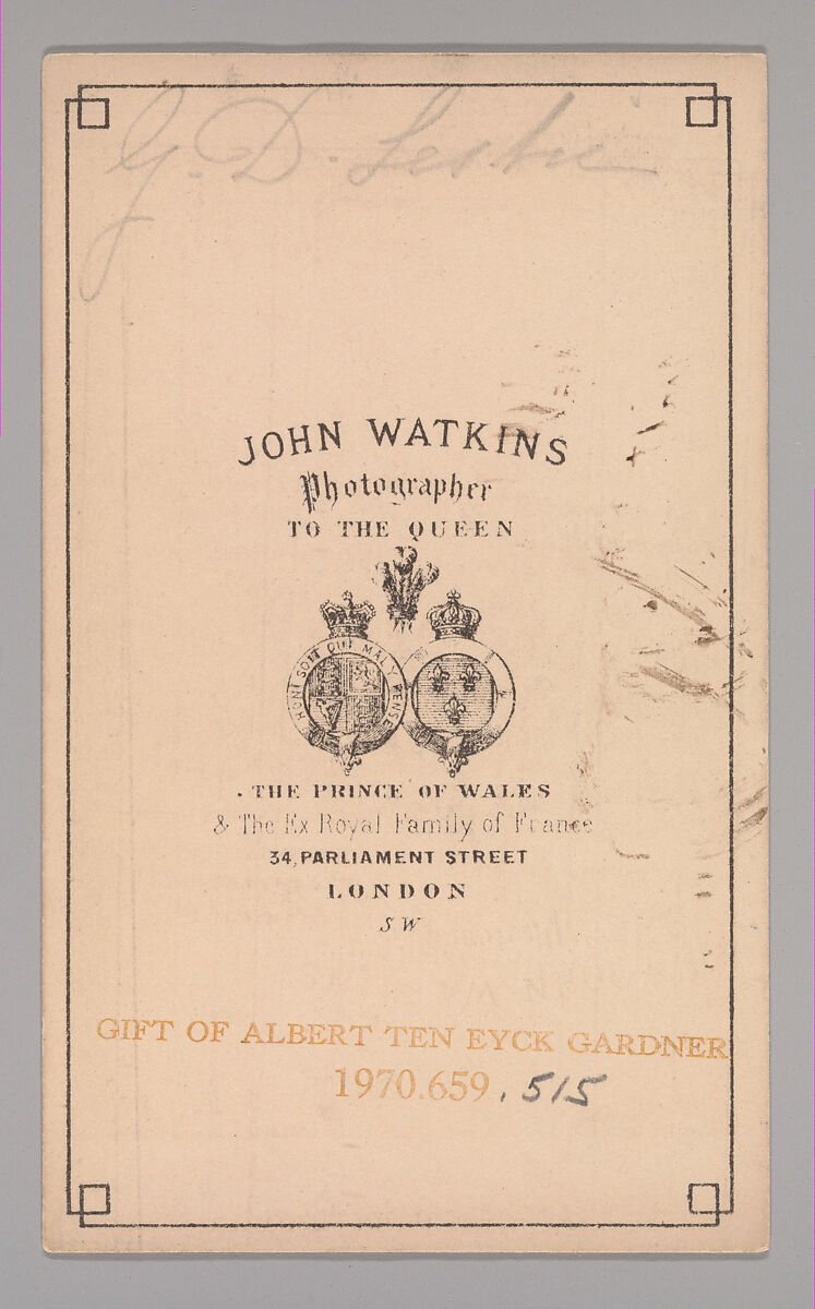 [George Dunlop Leslie], John and Charles Watkins (British, active 1867–71), Albumen silver print