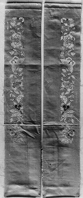 Sleeve Band, Silk, metallic thread;  on silk, China 