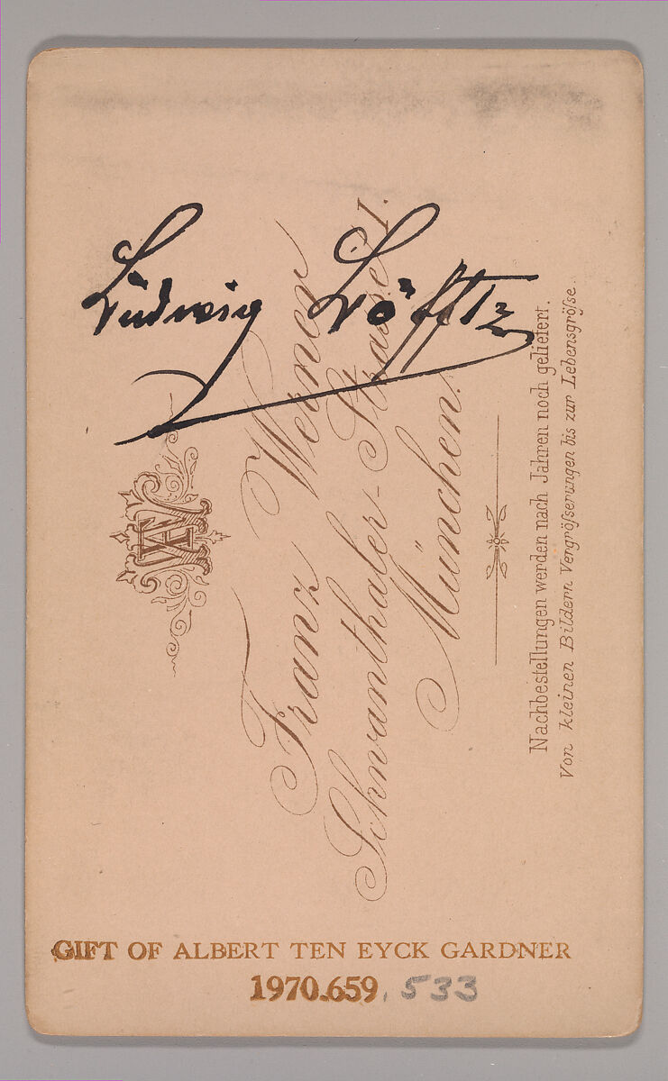 [Ludwig von Löfftz], Franz Werner (active 1860s), Albumen silver print