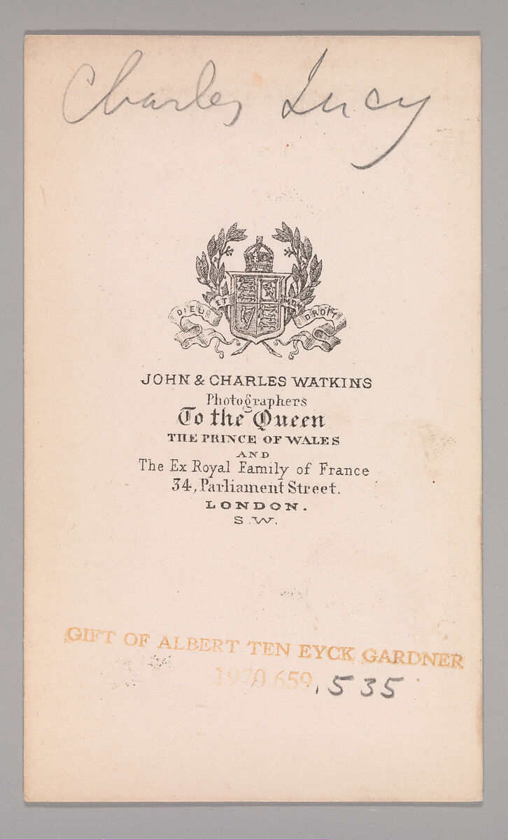 [Charles Lucy], John and Charles Watkins (British, active 1867–71), Albumen silver print