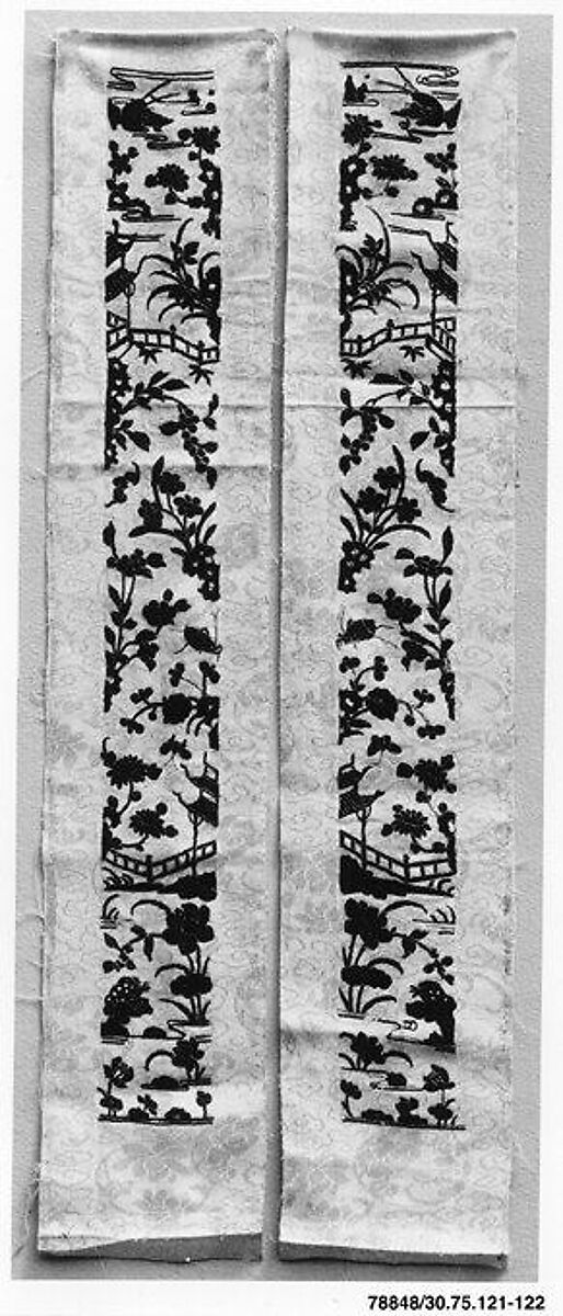 Sleeve Band, Silk, metallic thread;  on silk, China 