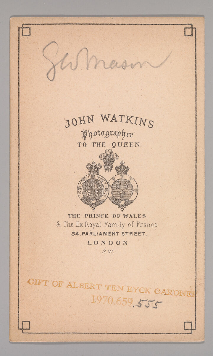 [George Mason], John and Charles Watkins (British, active 1867–71), Albumen silver print