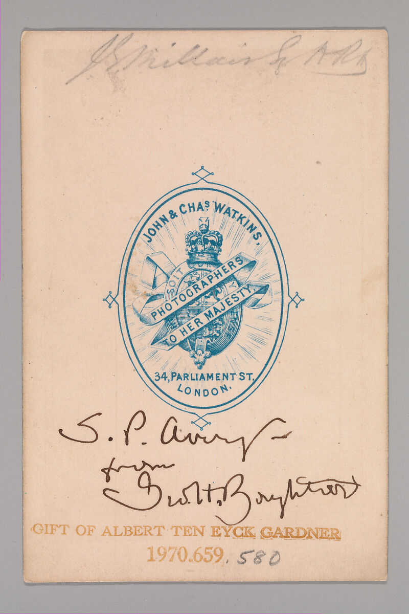 [John Everett Millais], John and Charles Watkins (British, active 1867–71), Albumen silver print