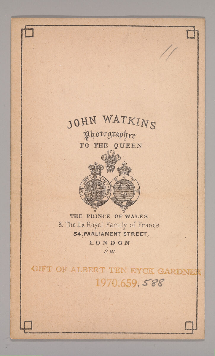 [John Henry Mole], John and Charles Watkins (British, active 1867–71), Albumen silver print