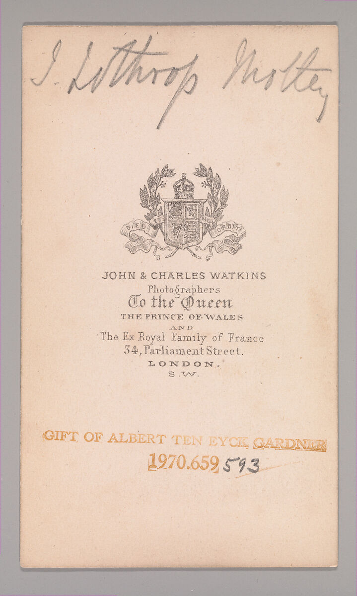 [Unknown Subject], John and Charles Watkins (British, active 1867–71), Albumen silver print