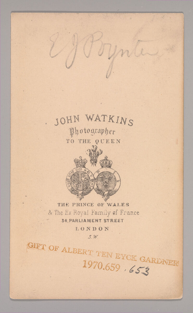 [Edward John Poynter], John and Charles Watkins (British, active 1867–71), Albumen silver print