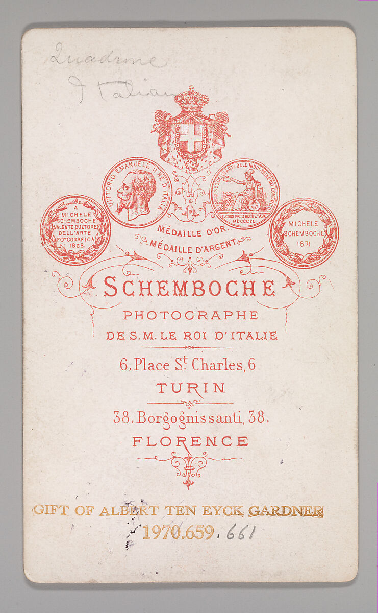 [Giovanni Battista Quadrone], Schemboche (Italian, active 1860s), Albumen silver print