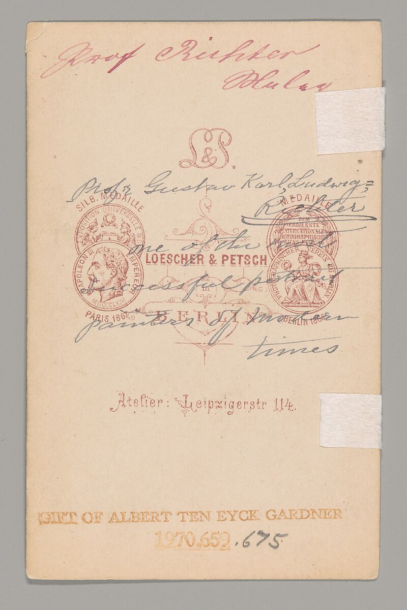 Gustav Karl Ludwig Richter, Loescher &amp; Petsch (German, active ca. 1860–90), Albumen silver print