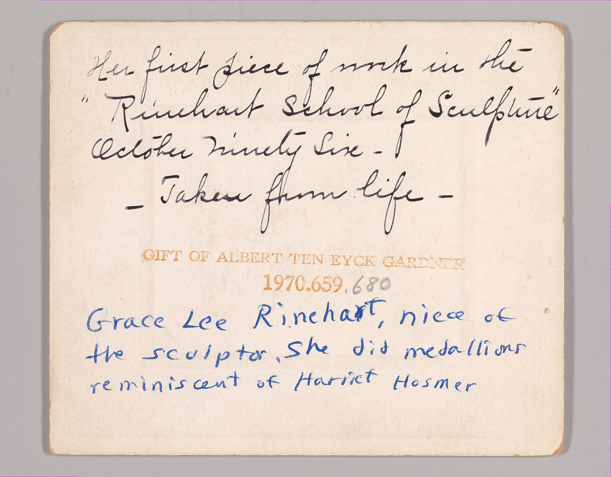 [Grace Lee Rinehart], Unknown, Albumen silver print