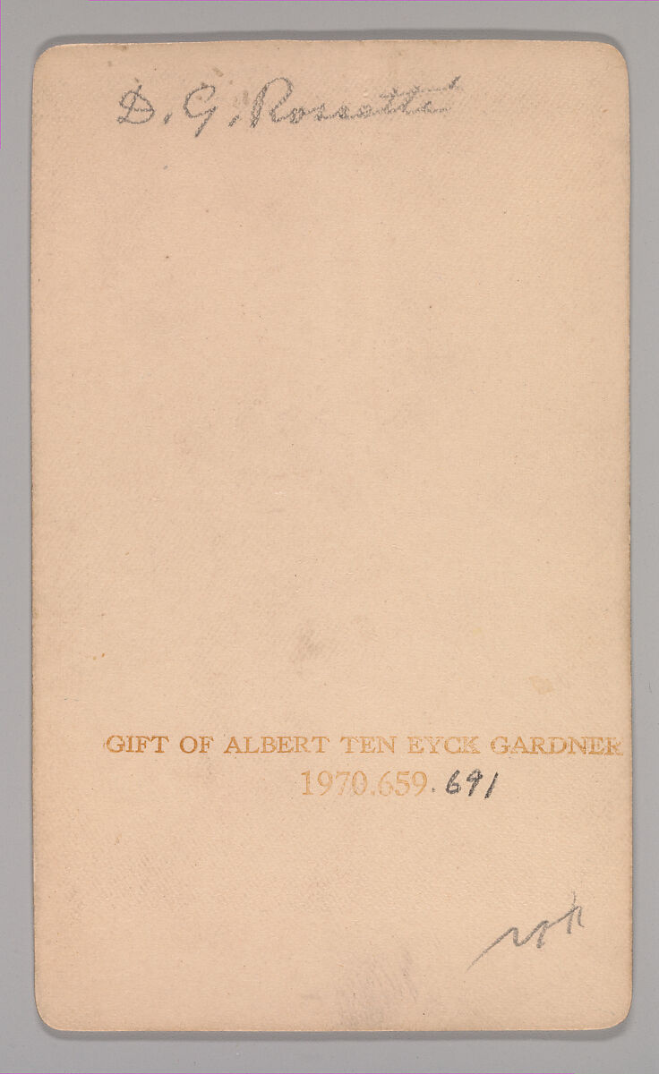 [Dante Gabriel Rossetti], Unknown, Albumen silver print