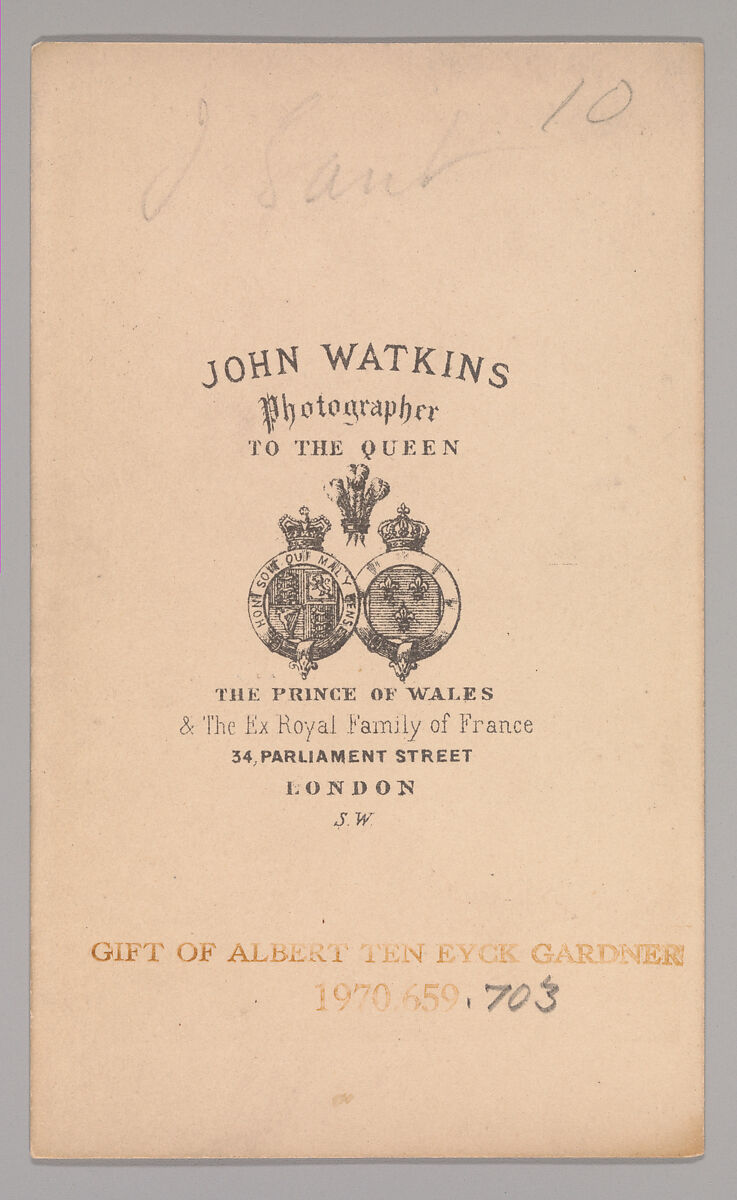 [James Sant], John and Charles Watkins (British, active 1867–71), Albumen silver print