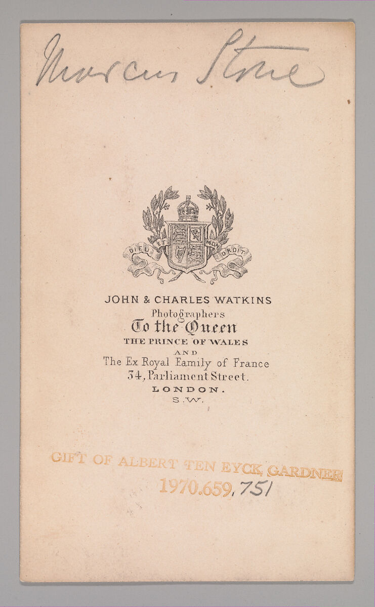 [Marcus Stone], John and Charles Watkins (British, active 1867–71), Albumen silver print