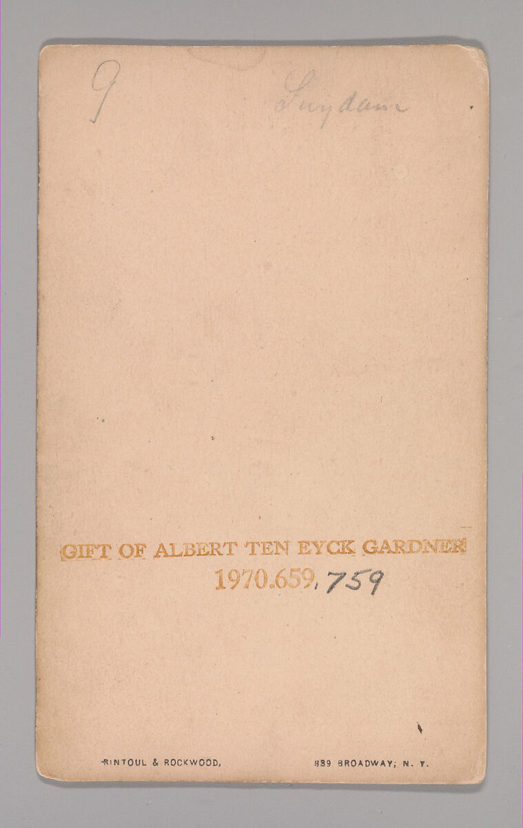 [James Suydam], Rintoul &amp; Rockwood (American, active 1860s), Albumen silver print