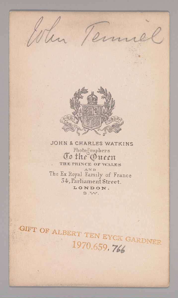 [John Tenniel], John and Charles Watkins (British, active 1867–71), Albumen silver print