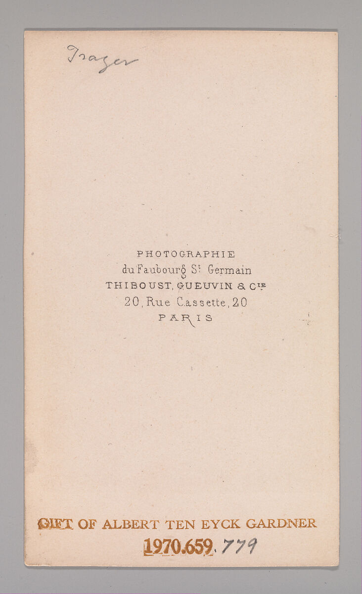 [Unknown Subject], Paul-Augustin Gueuvin (French, born 1809), Albumen silver print