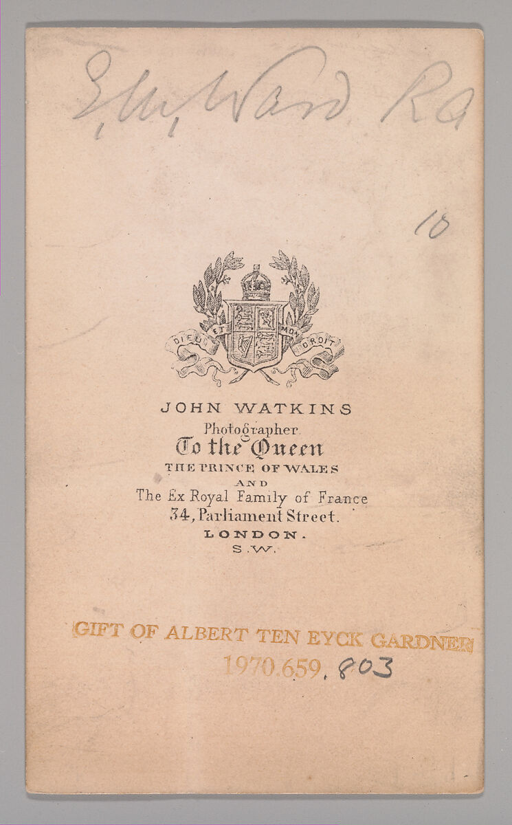 [E.M.Ward], John and Charles Watkins (British, active 1867–71), Albumen silver print