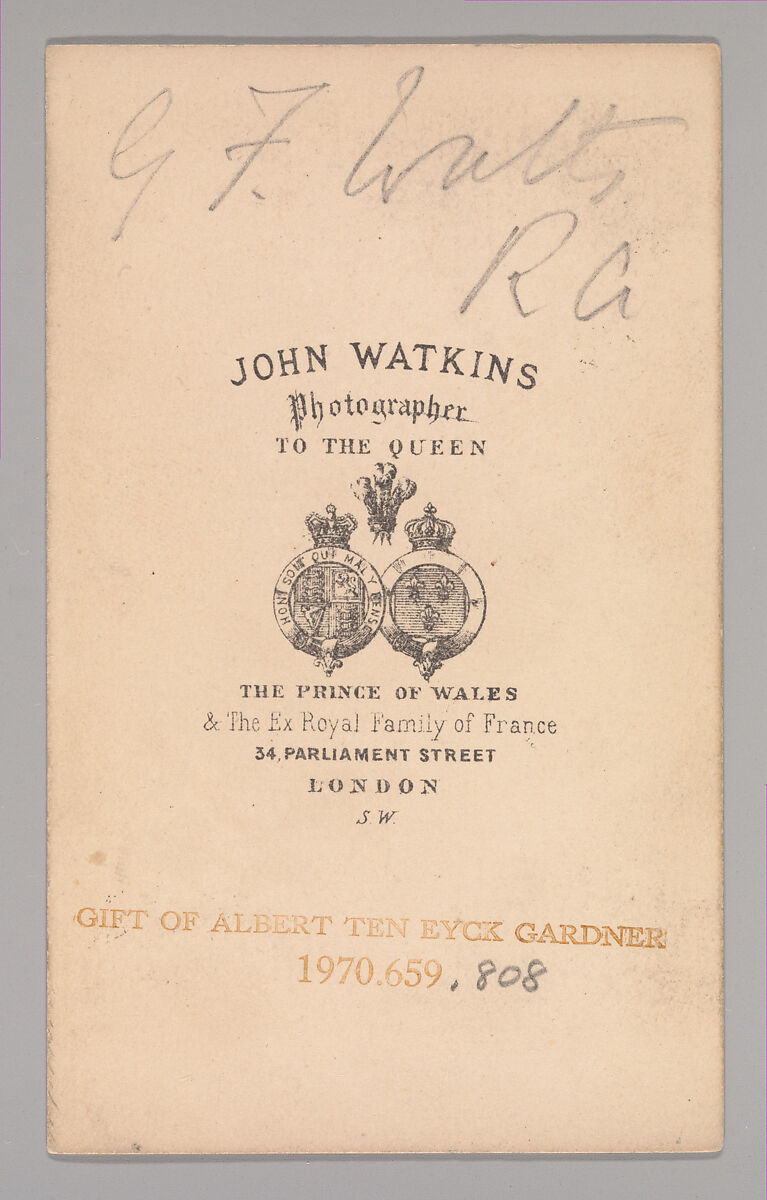 [George Frederick Watts], John and Charles Watkins (British, active 1867–71), Albumen silver print