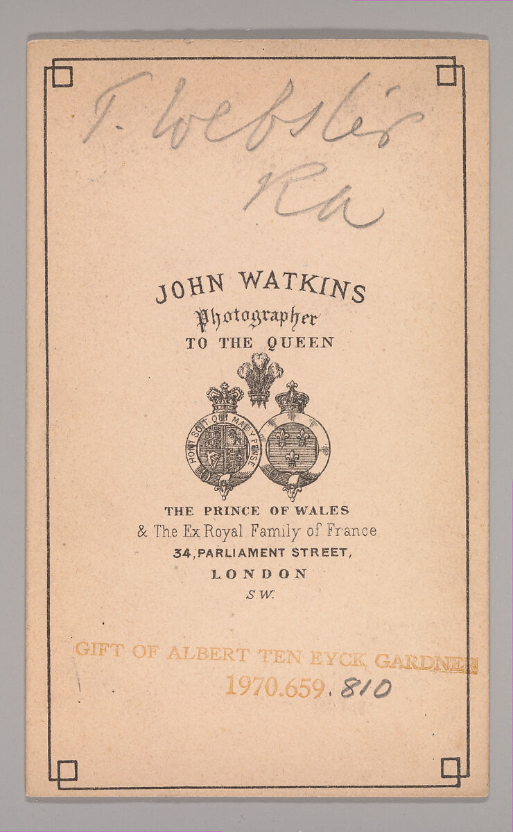[Thomas Webster], John and Charles Watkins (British, active 1867–71), Albumen silver print