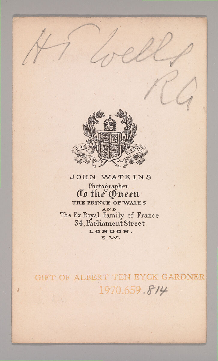 [Henry Tanworth Wells], John and Charles Watkins (British, active 1867–71), Albumen silver print