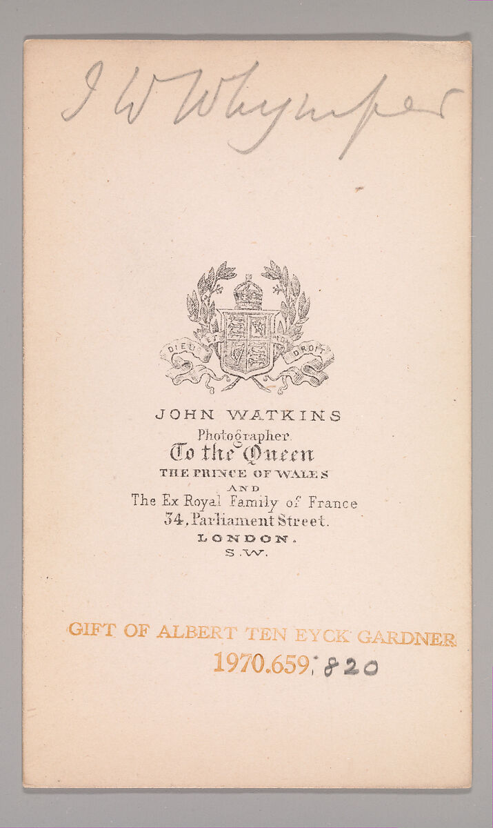 [Josiah Wood Whymper], John and Charles Watkins (British, active 1867–71), Albumen silver print