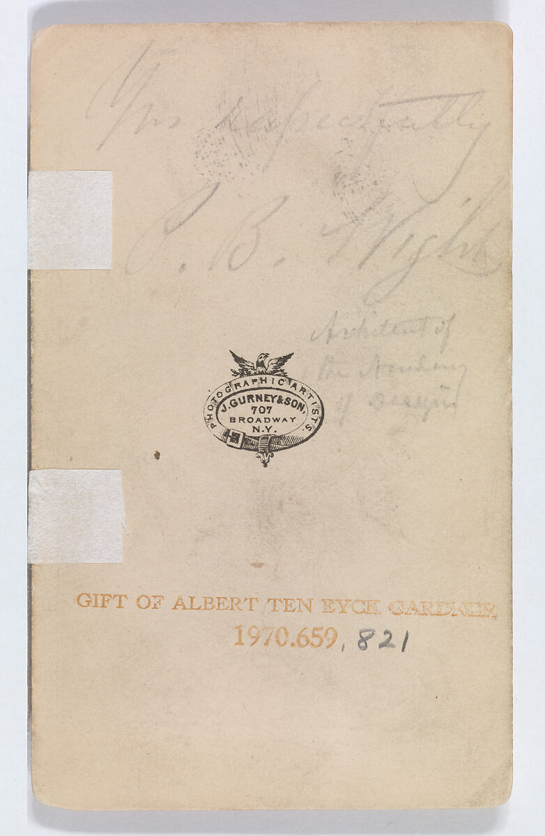 [Peter Bonnett Wight], J. Gurney &amp; Son (Active 1860–1874), Albumen silver print