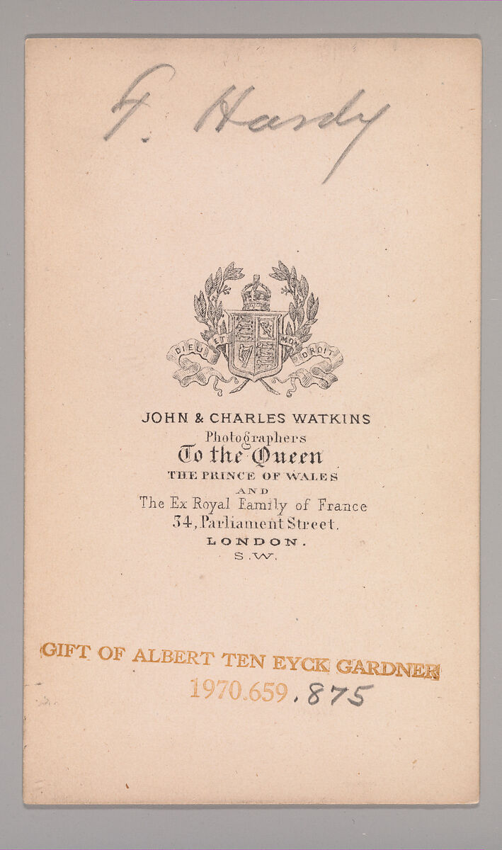 [George Hardy], Unknown, Albumen silver print