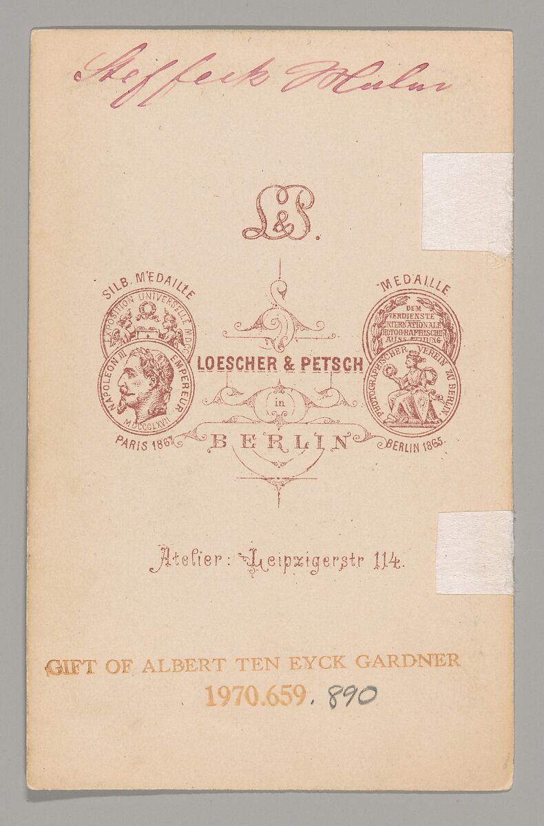 [Karl Heffeck], Loescher &amp; Petsch (German, active ca. 1860–90), Albumen silver print