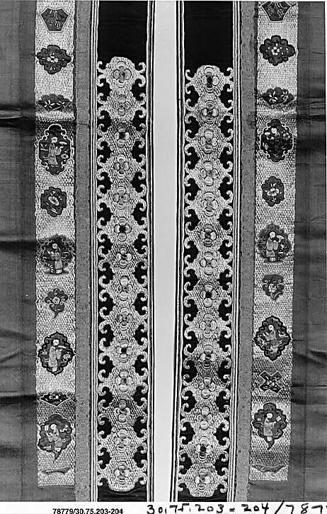 Sleeve Band, Silk, metallic thread;  on silk, China 