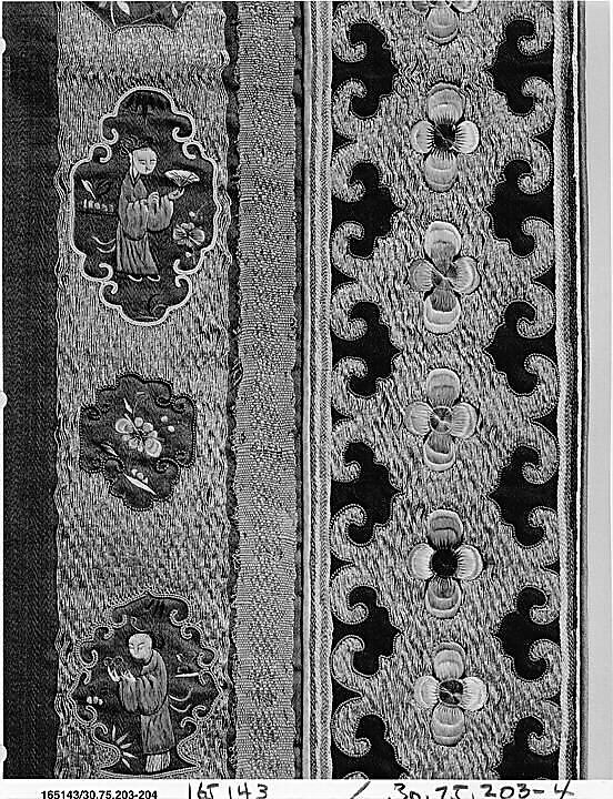 Sleeve Band, Silk, metallic thread;  on silk, China