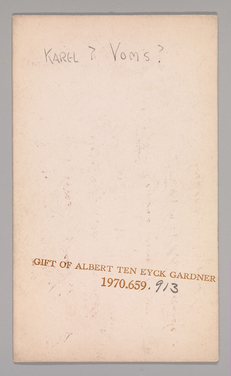 [Karel Ooms], Unknown, Albumen silver print