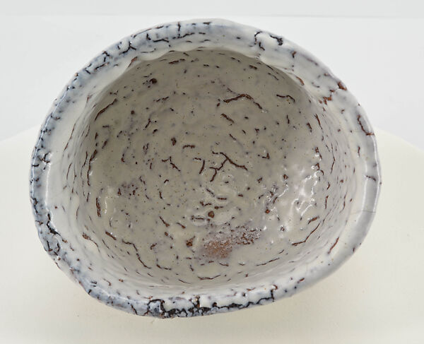 Oni (Devil) Hagi Teabowl, Miwa Kyūsetsu XI (Japanese, 1910–2012), Stoneware with feldspar glaze mixed with ash (Hagi ware), Japan