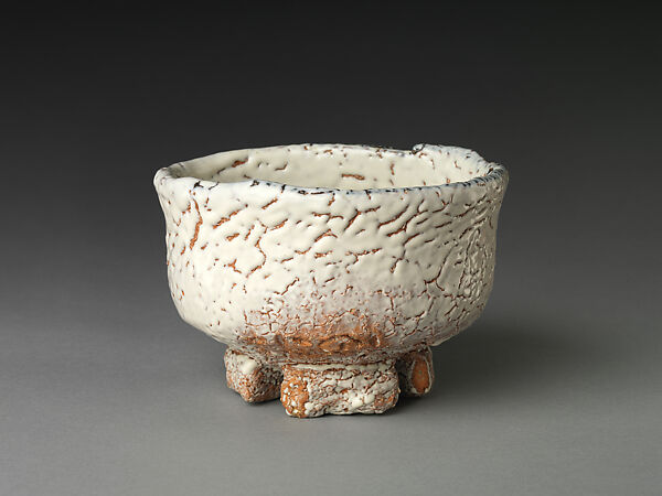 Oni (Devil) Hagi Teabowl, Miwa Kyūsetsu XI (Japanese, 1910–2012), Stoneware with feldspar glaze mixed with ash (Hagi ware), Japan 