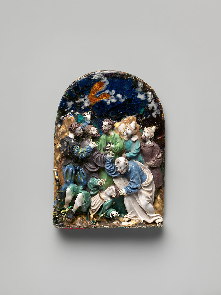 Capture of Christ, Silver, lampworked glass, enamel, gold, German, Augsburg or Nuremberg