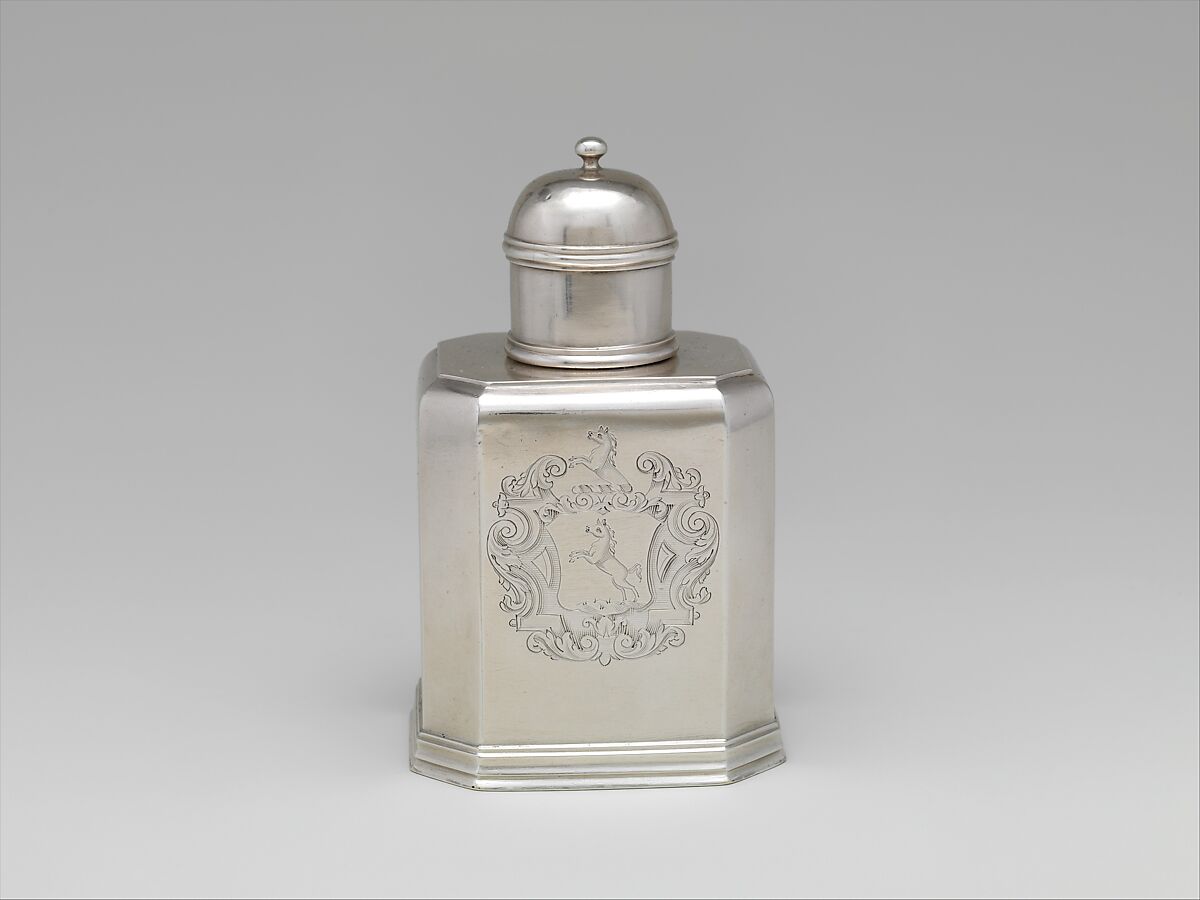 Tea Caddy, Simeon Soumaine (baptized 1685–ca. 1750), Silver 