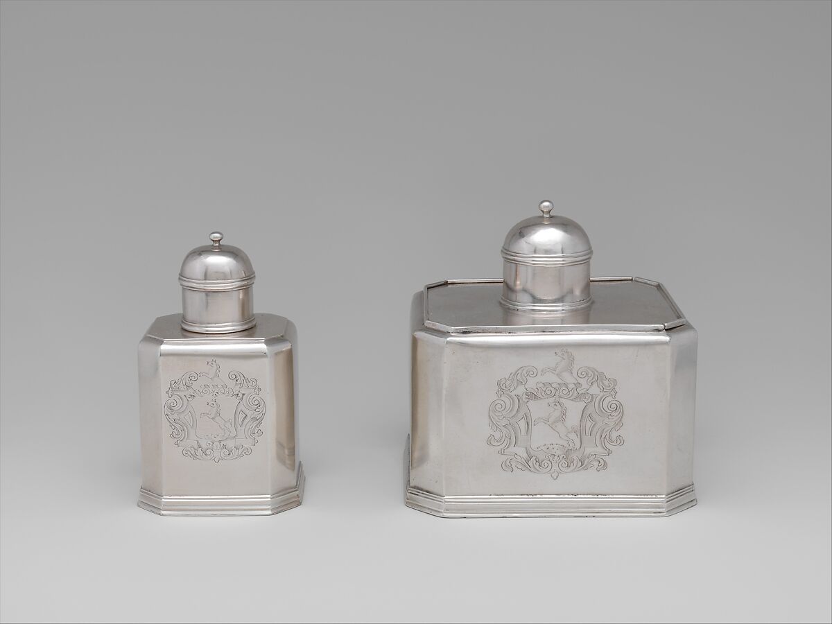 Tea Caddy, Simeon Soumaine (baptized 1685–ca. 1750), Silver
