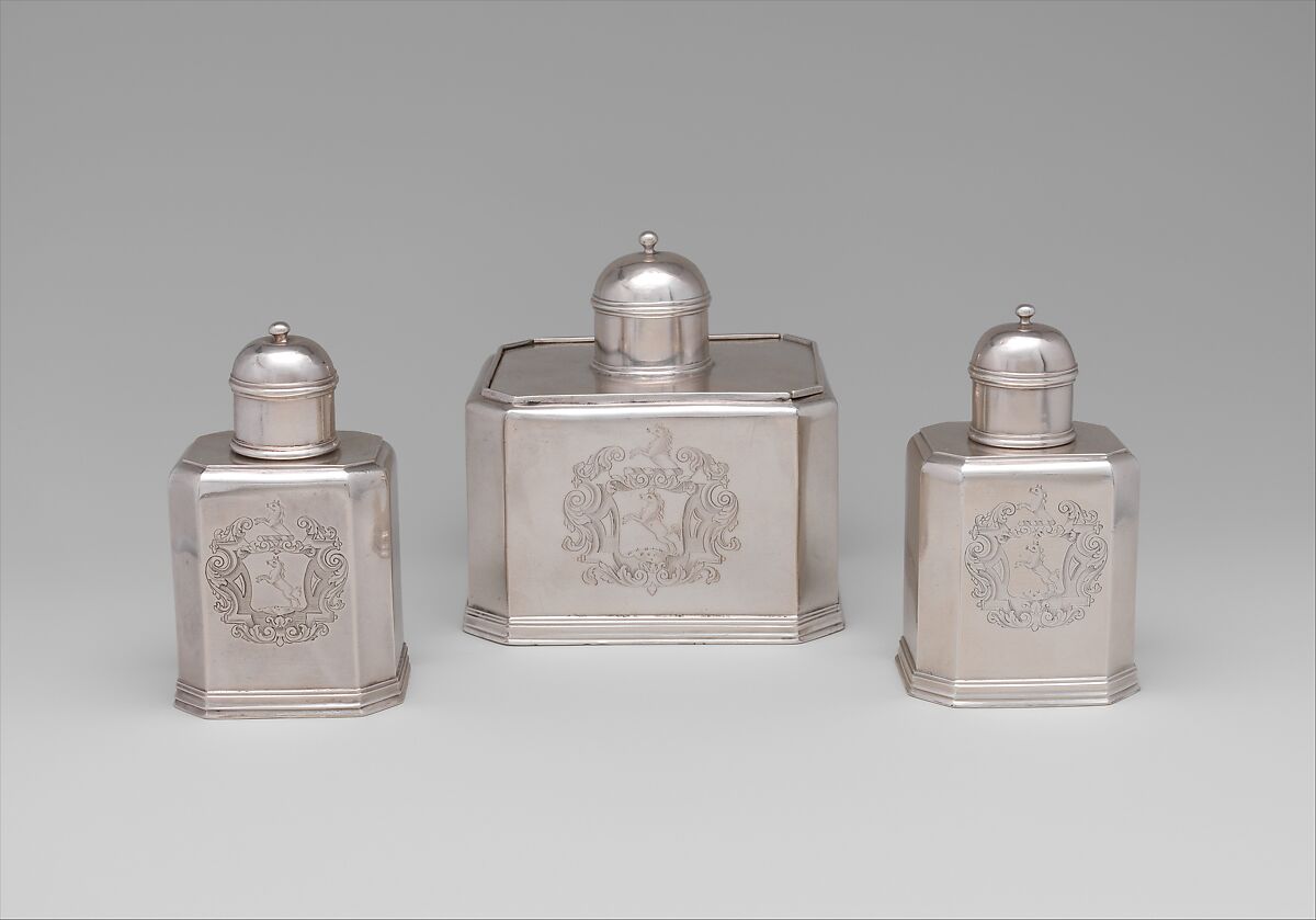 Tea Caddy, Simeon Soumaine (baptized 1685–ca. 1750), Silver