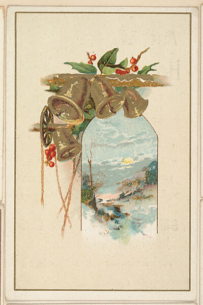 Landscape with bells, bakery card from the Picture Cards series (D63), issued by the Vienna Model Bakery, Issued by Vienna Model Bakery, Commercial color lithograph 