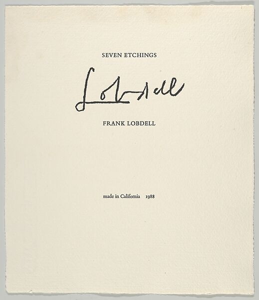 Title, Frank Lobdell (American, Kansas City, Missouri 1921–2013 Palo Alto, California), Letterpress 