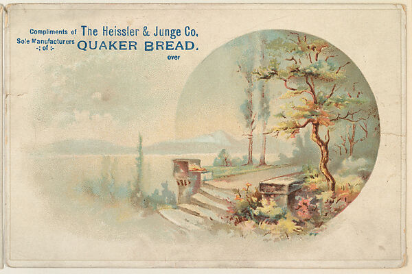 Landscape with steps and tree bakery card from the Picture Cards series (D63), issued by The Heissler & Junge Company