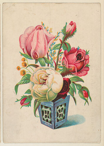 Bouquet of roses, bakery card from the Picture Cards series (D63), issued by the Manhattan Biscuit Company