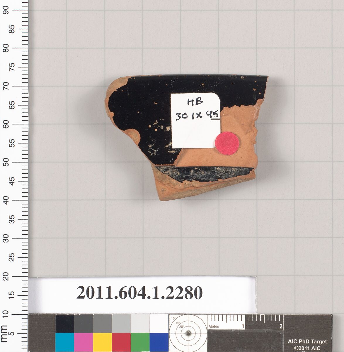 Terracotta rim fragment of a kylix (drinking cup), Terracotta, Greek, Attic