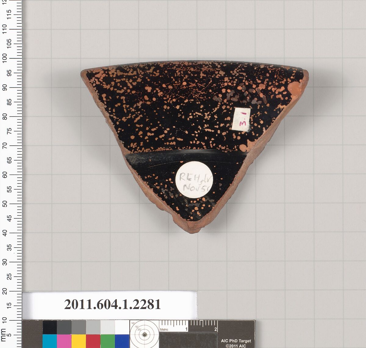 Terracotta rim fragment of a kylix (drinking cup), Terracotta, Greek, Attic