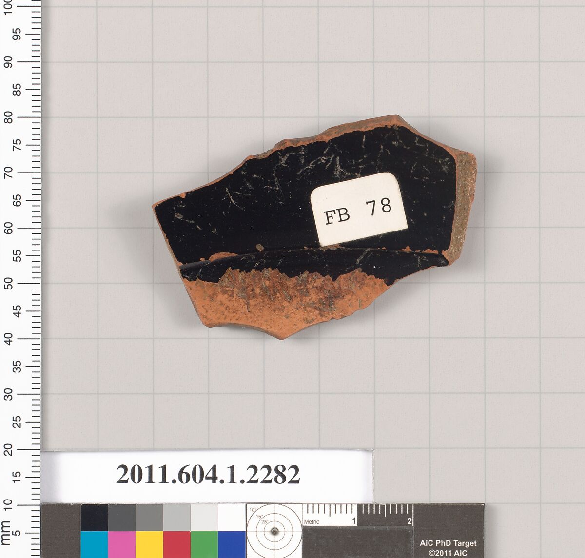 Terracotta fragment of a kylix (drinking cup), Terracotta, Greek, Attic