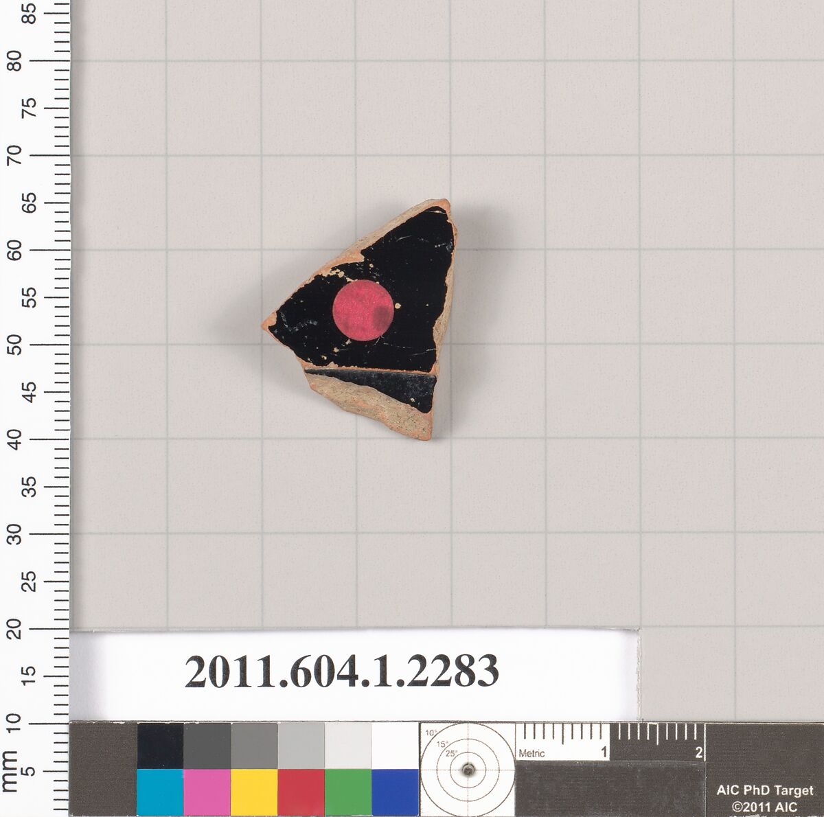 Terracotta fragment of a kylix (drinking cup), Terracotta, Greek, Attic
