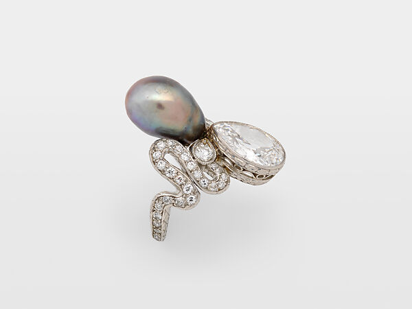 Ring, Probably Tiffany &amp; Co. (1837–present), Diamonds, pearl, platinum, American