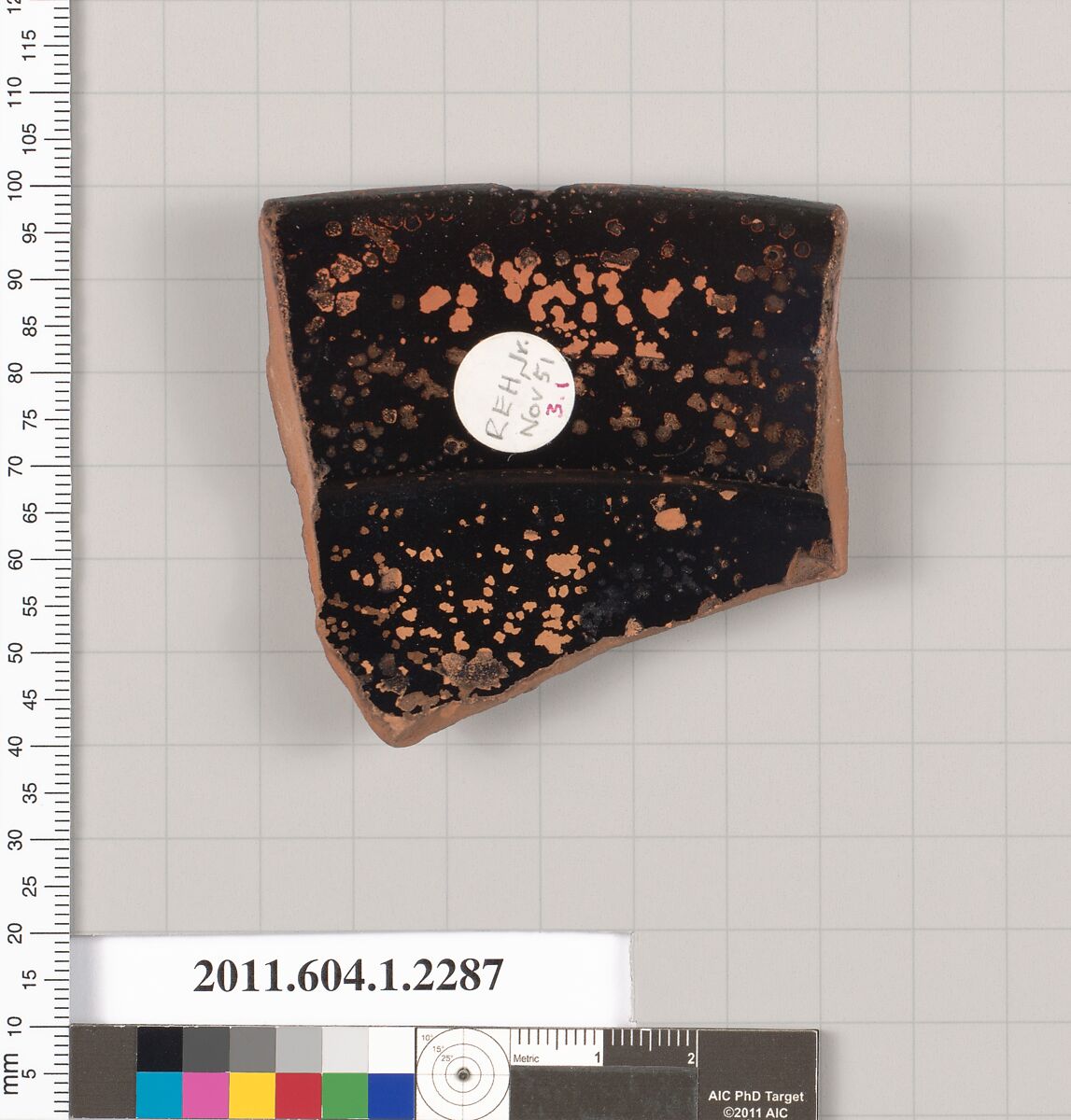 Terracotta rim fragment of a kylix (drinking cup), Terracotta, Greek, Attic