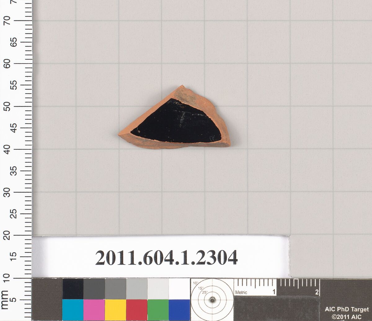 Terracotta fragment of a kylix (drinking cup), Terracotta, Greek, Attic