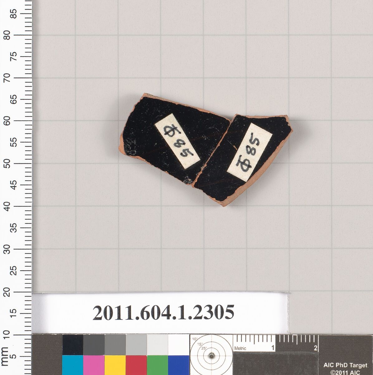 Terracotta fragment of a kylix (drinking cup), Terracotta, Greek, Attic