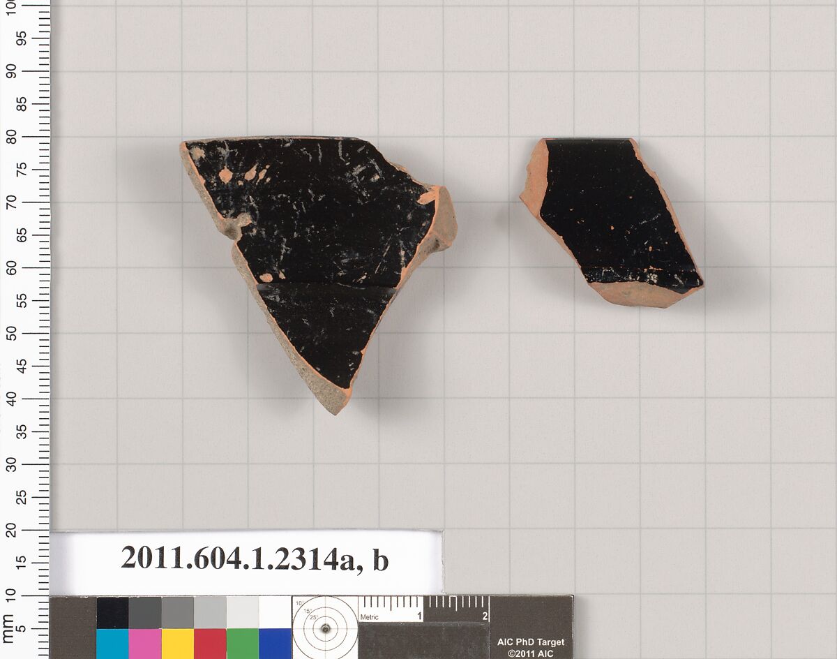 Terracotta rim fragments of kylikes (drinking cups), Terracotta, Greek, Attic